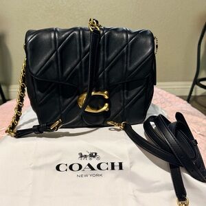 Coach Black Quilted Shoulder Bag with Gold Hardware